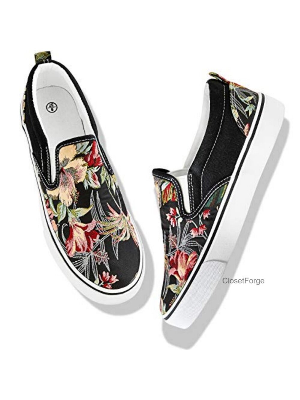 Women's Slip On Canvas Fashion Sneakers Low Top Non Slip Loafers Walking Shoes